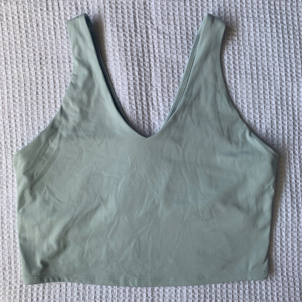 All in Motion Longline Cropped Tank Sport Bra Light Medium Support Mint Green L